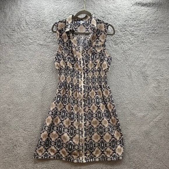 J Gee Women's 2X Fit and Flair Dress Sleeveless Elastic Waist Full Zip Casual - Picture 1 of 11